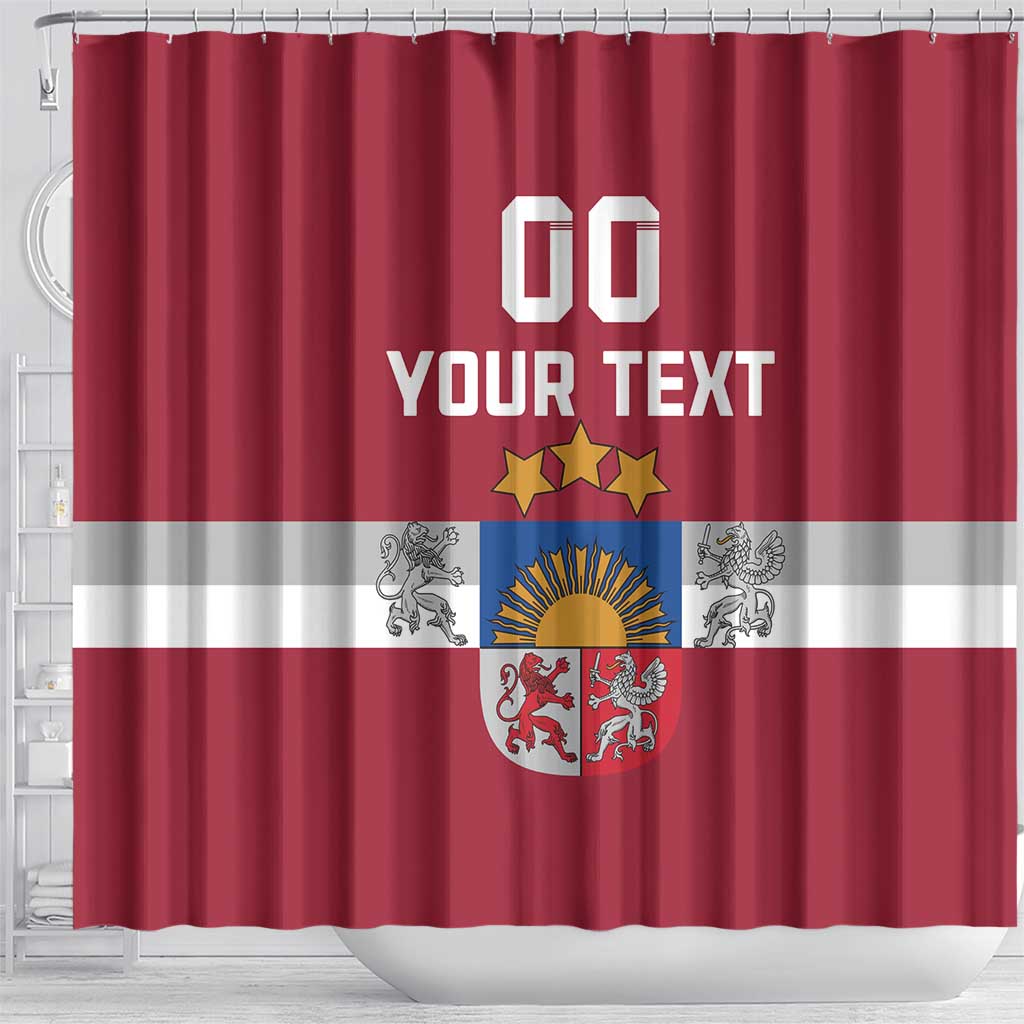 Custom Latvia Hockey Shower Curtain Latvijas Go Champions LT18