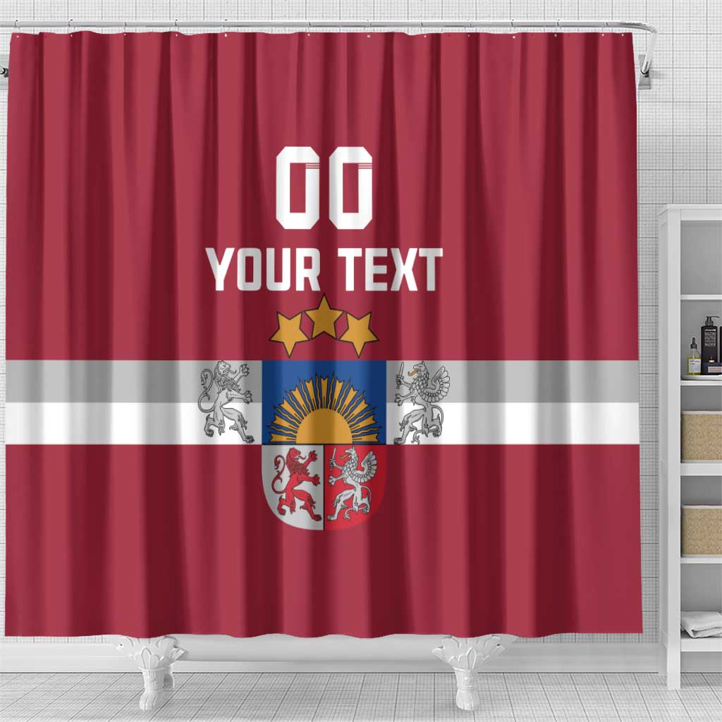 Custom Latvia Hockey Shower Curtain Latvijas Go Champions LT18