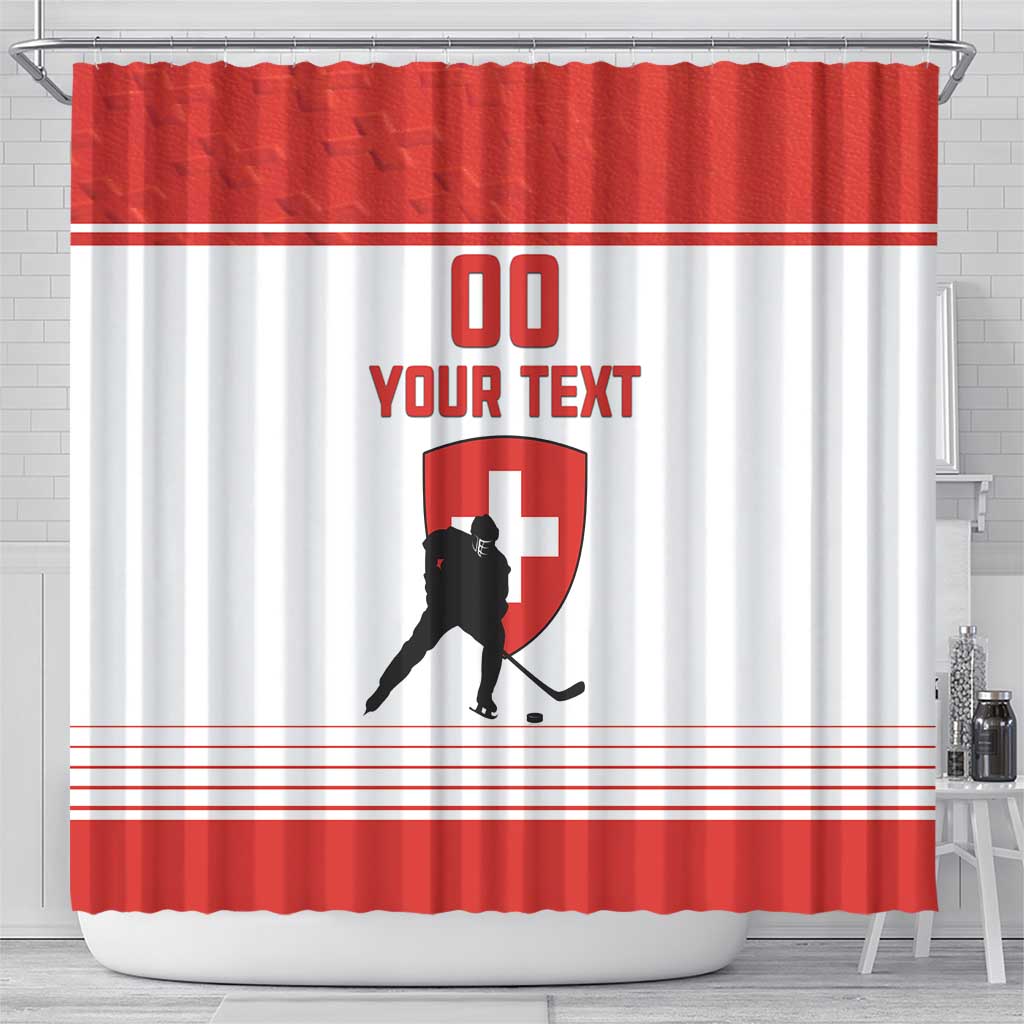 Custom Switzerland Hockey Shower Curtain Come On La Nati LT18