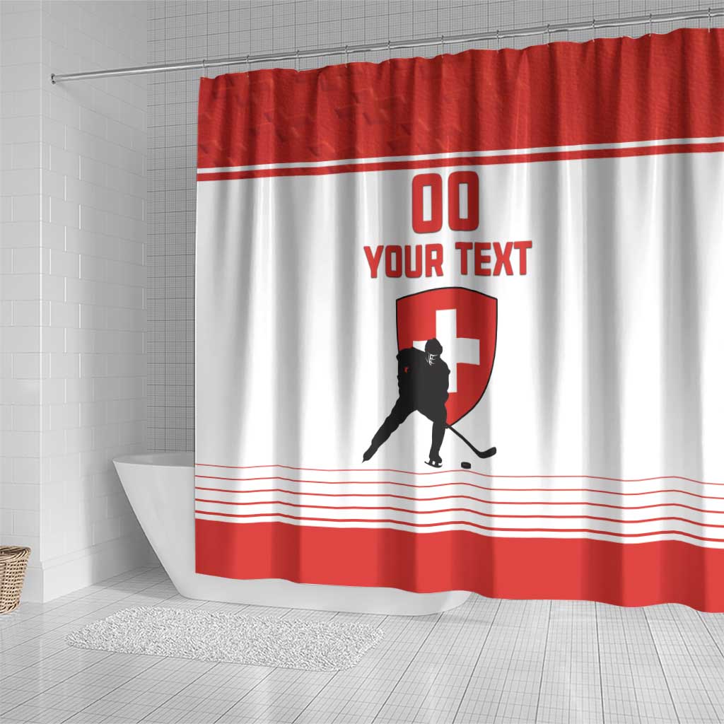Custom Switzerland Hockey Shower Curtain Come On La Nati LT18