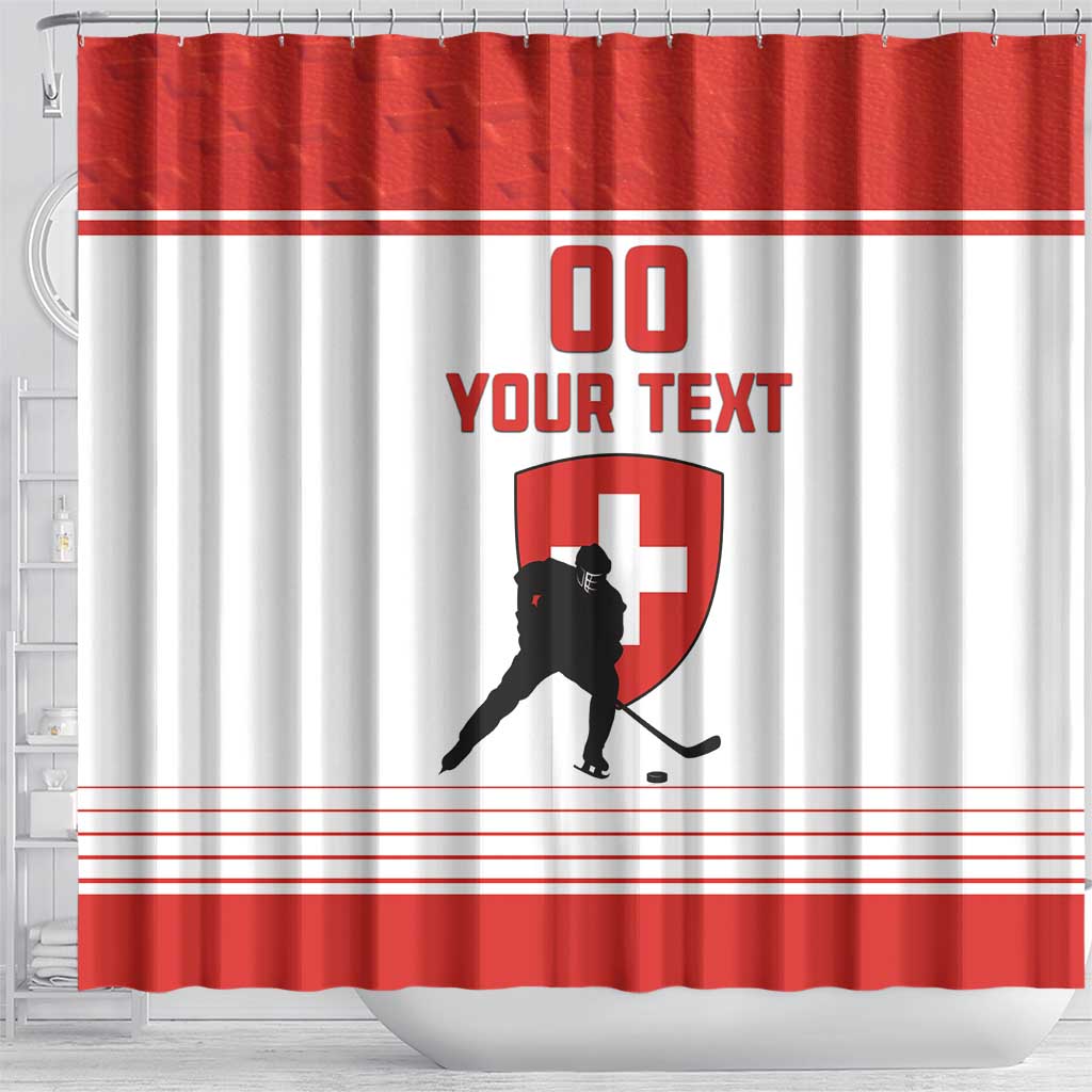 Custom Switzerland Hockey Shower Curtain Come On La Nati LT18