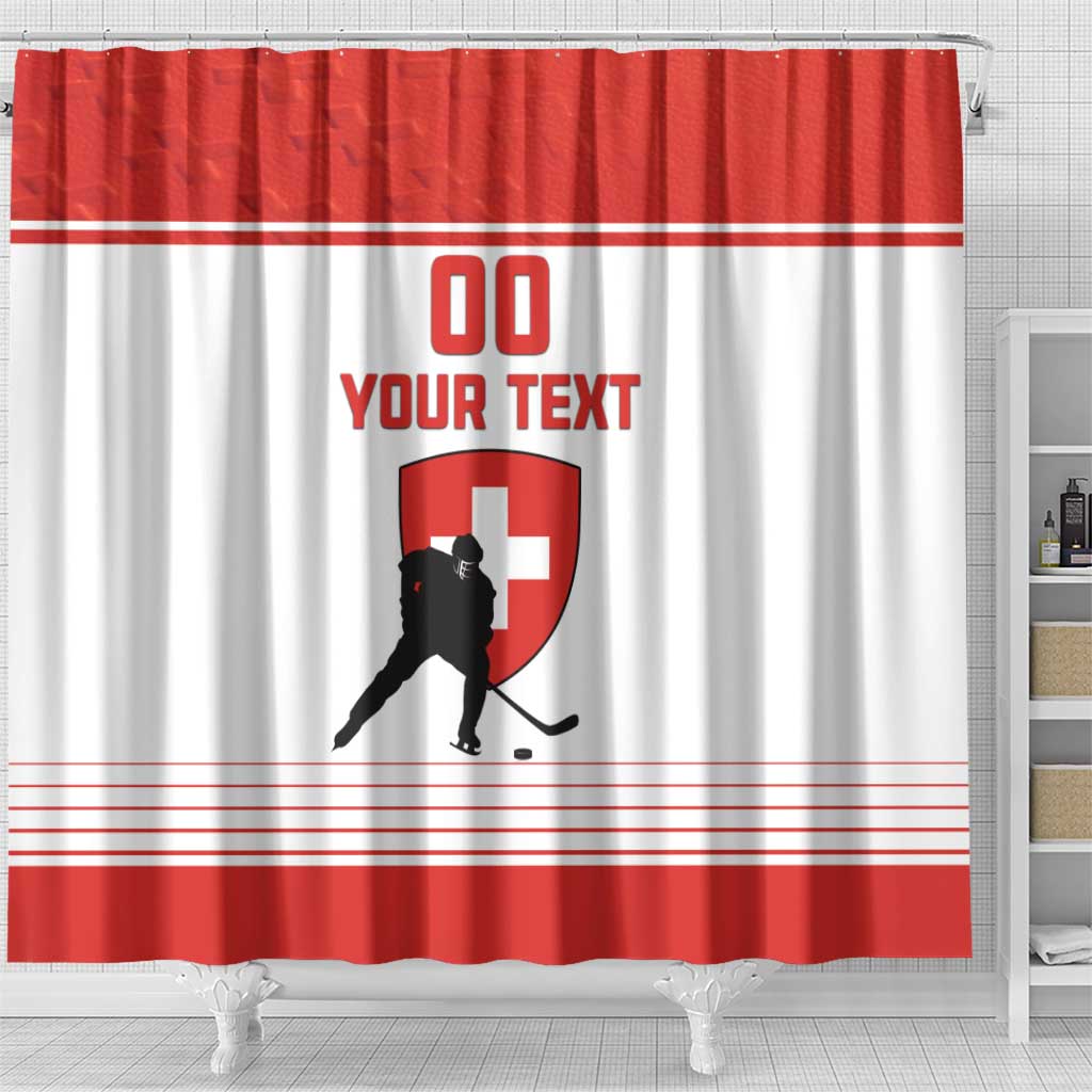 Custom Switzerland Hockey Shower Curtain Come On La Nati LT18