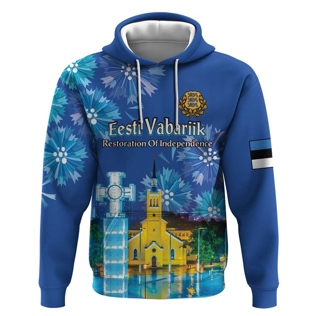 Personalized Estonian Restoration of Independence Hoodie Freedom Square Tallinn Capital LT18
