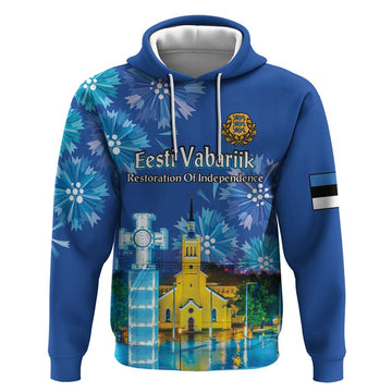 Personalized Estonian Restoration of Independence Hoodie Freedom Square Tallinn Capital LT18