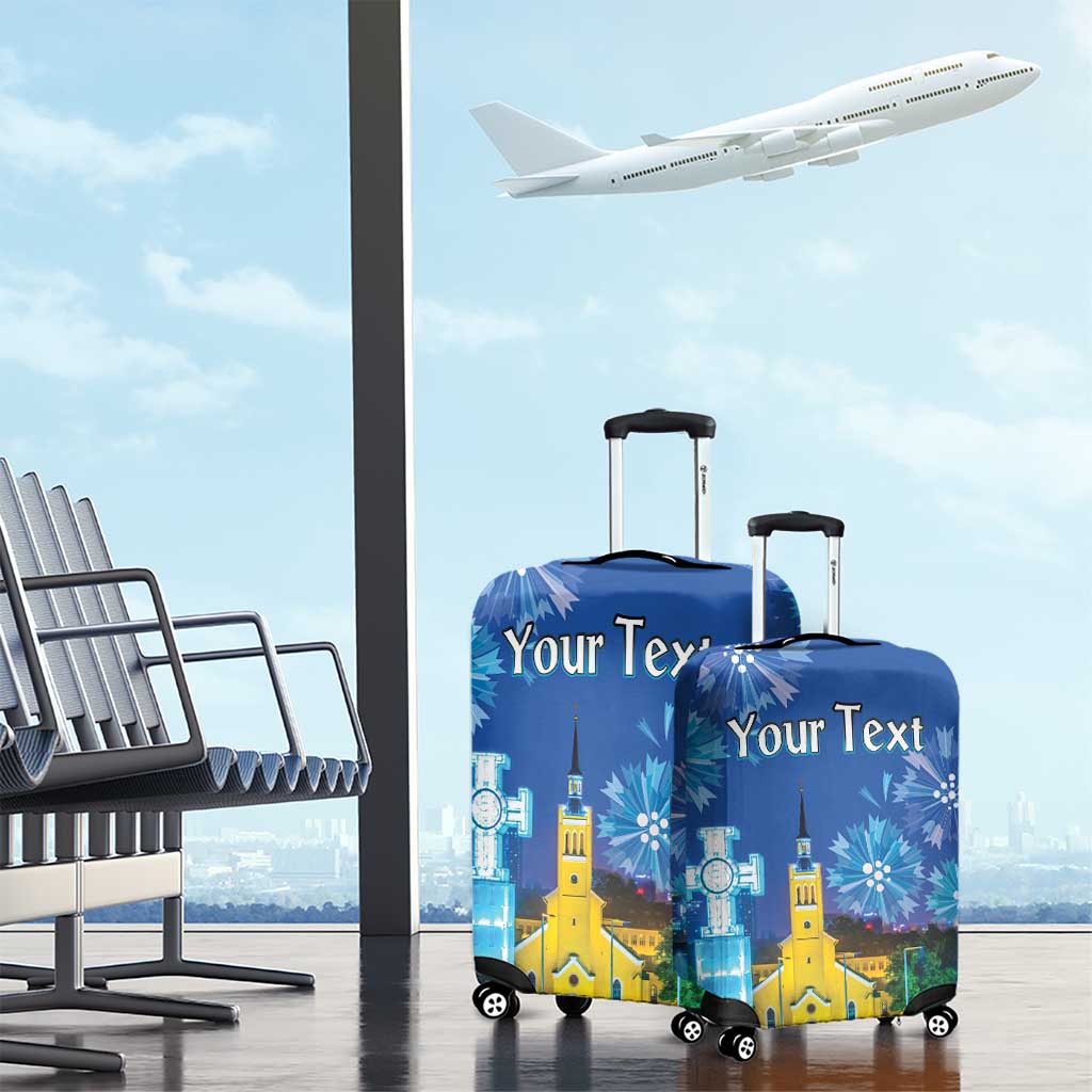 Personalized Estonian Restoration of Independence Luggage Cover Freedom Square Tallinn Capital LT18