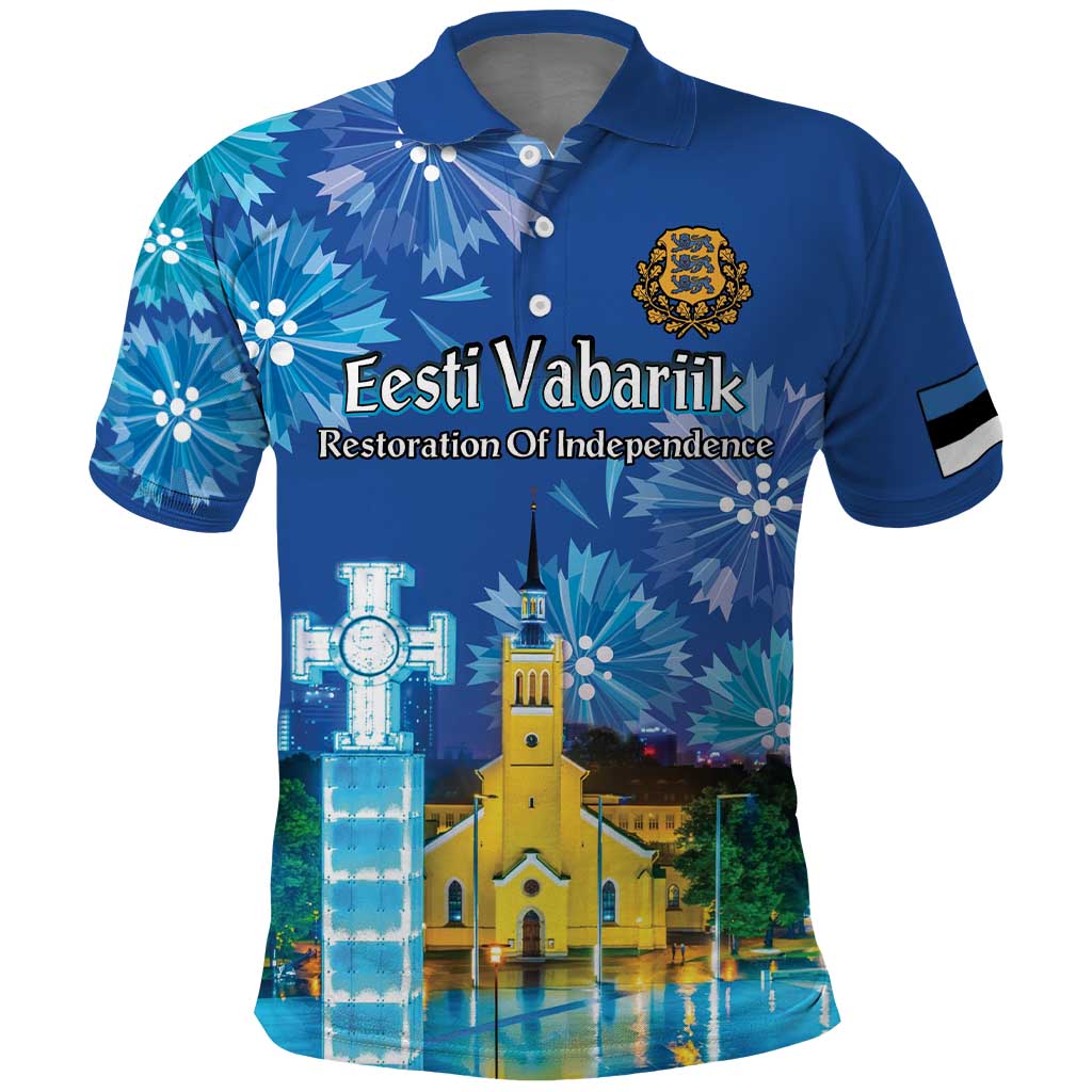 Personalized Estonian Restoration of Independence Polo Shirt Freedom Square Tallinn Capital LT18