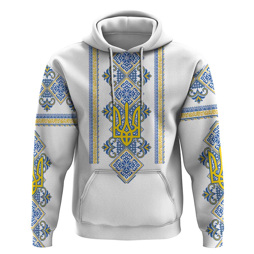 Vyshyvanka Day Hoodie Ukrainian Folk Traditions Pattern White Version LT18