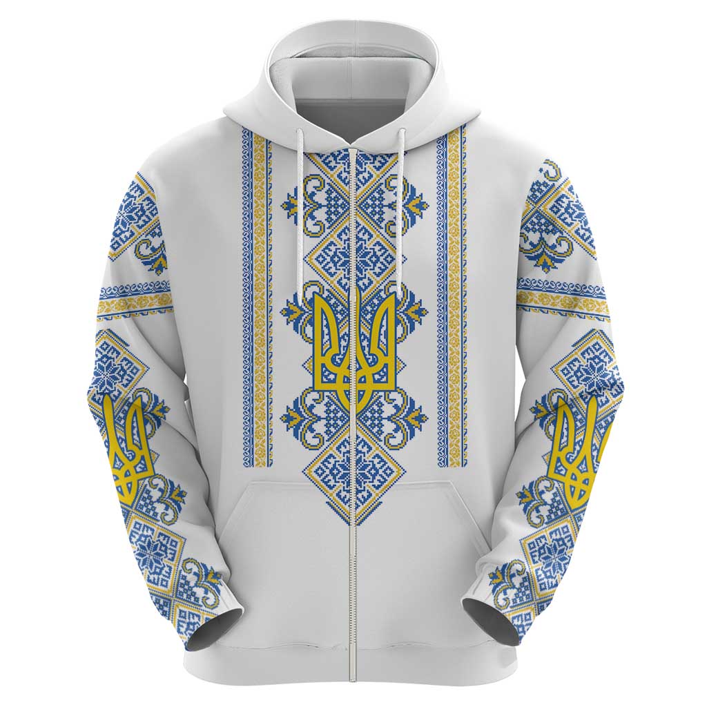 Vyshyvanka Day Hoodie Ukrainian Folk Traditions Pattern White Version LT18