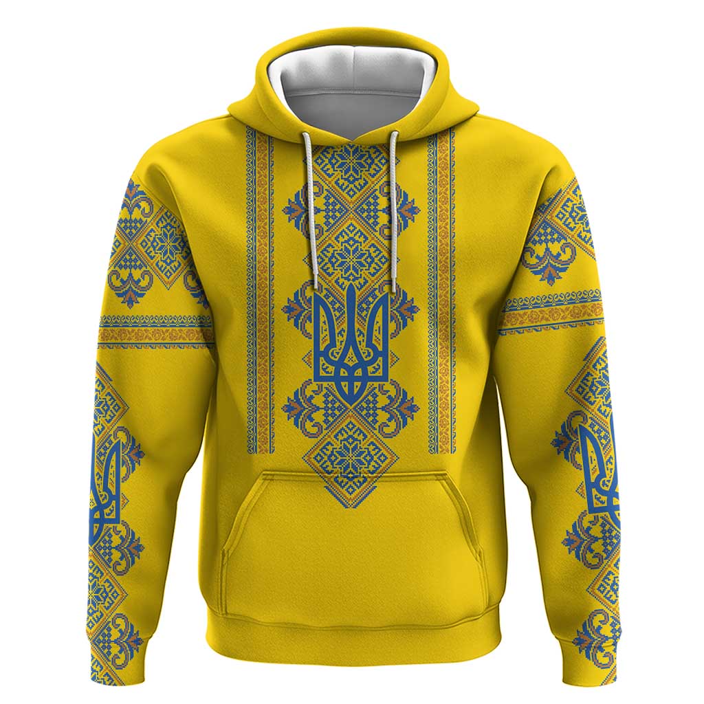 Vyshyvanka Day Hoodie Ukrainian Folk Traditions Pattern Yellow Version LT18