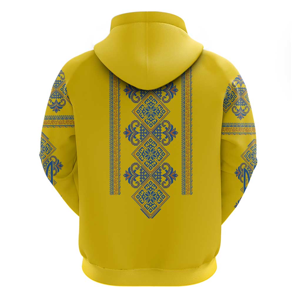 Vyshyvanka Day Hoodie Ukrainian Folk Traditions Pattern Yellow Version LT18