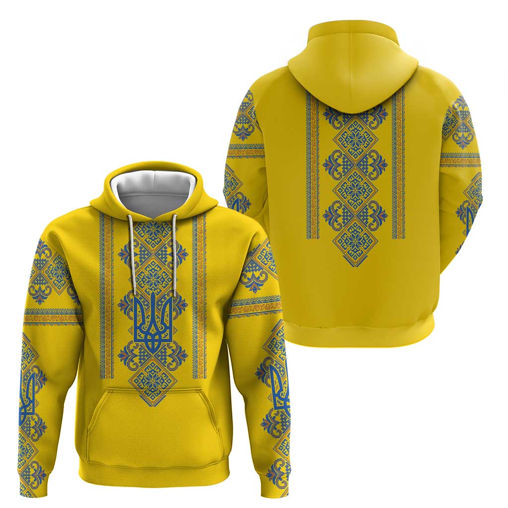 Vyshyvanka Day Hoodie Ukrainian Folk Traditions Pattern Yellow Version LT18