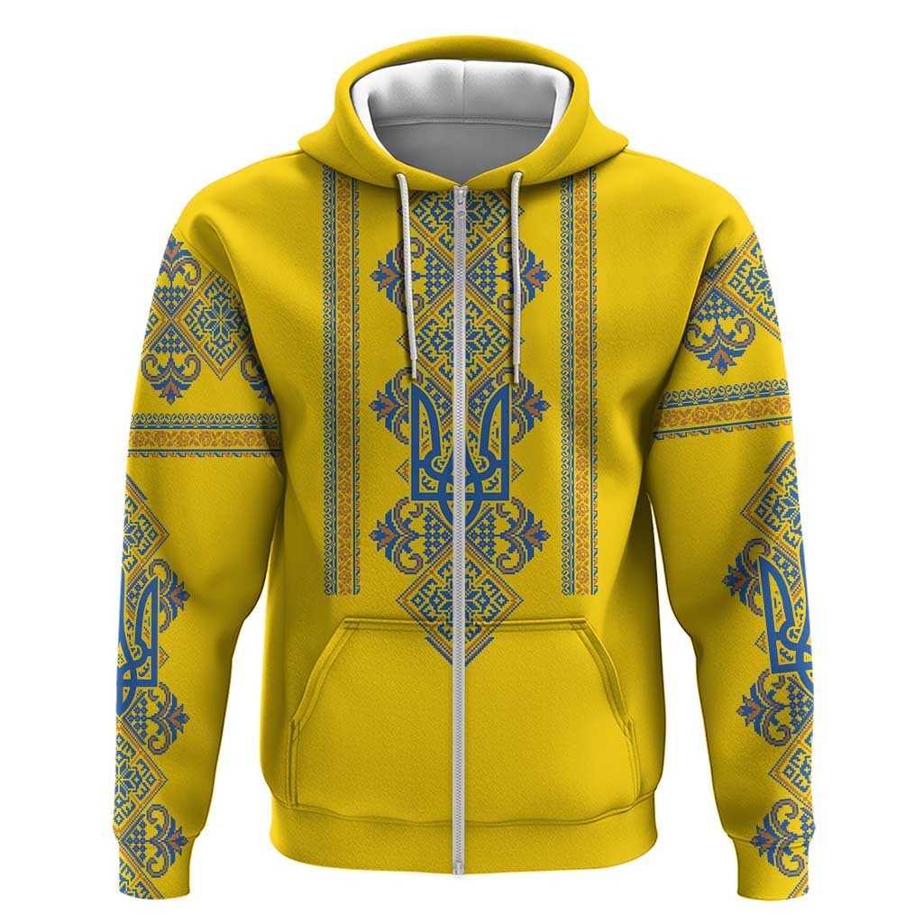 Vyshyvanka Day Hoodie Ukrainian Folk Traditions Pattern Yellow Version LT18
