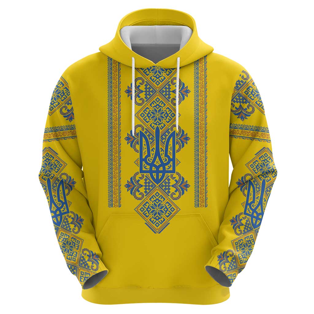 Vyshyvanka Day Hoodie Ukrainian Folk Traditions Pattern Yellow Version LT18