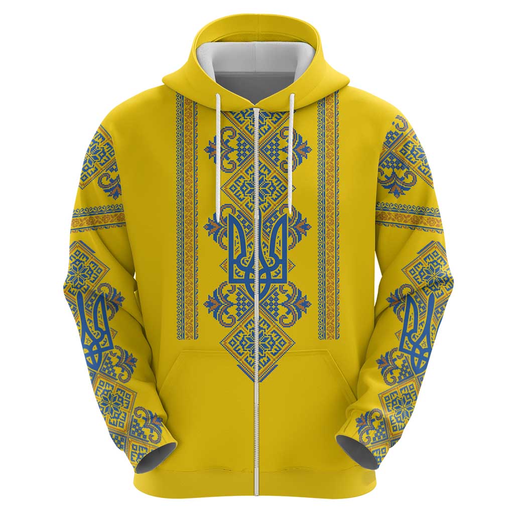 Vyshyvanka Day Hoodie Ukrainian Folk Traditions Pattern Yellow Version LT18