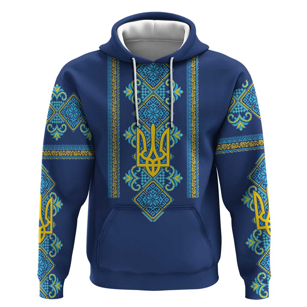 Vyshyvanka Day Hoodie Ukrainian Folk Traditions Pattern Blue Version LT18