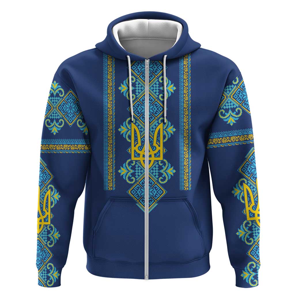 Vyshyvanka Day Hoodie Ukrainian Folk Traditions Pattern Blue Version LT18