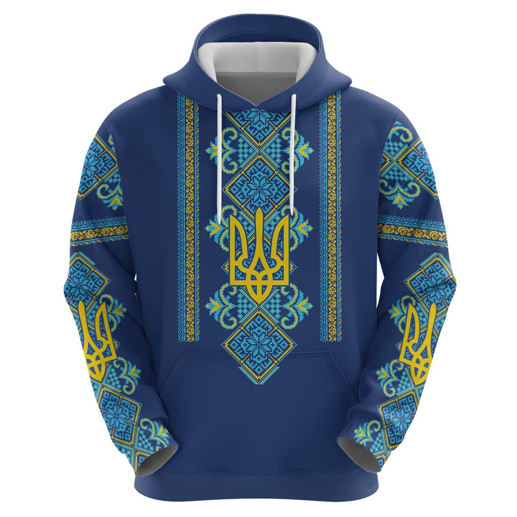Vyshyvanka Day Hoodie Ukrainian Folk Traditions Pattern Blue Version LT18