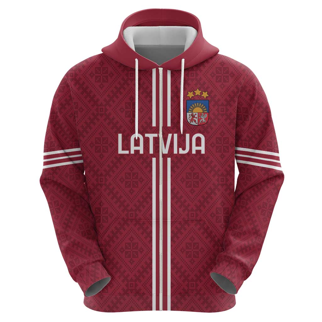 Custom Latvia Football Hoodie Latvijas Go Champion Folk Pattern LT18