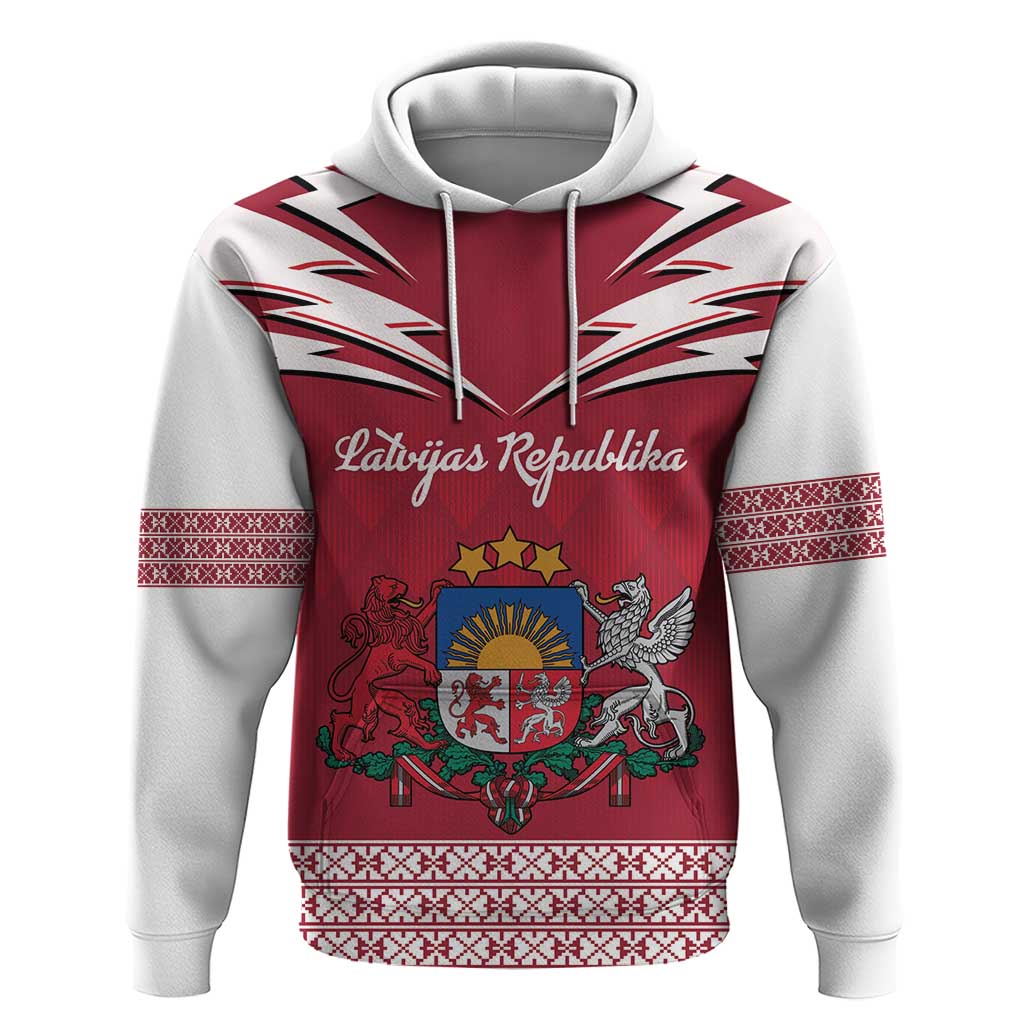 Personalized Latvia Hoodie Latvijas Republika Folk Pattern LT18