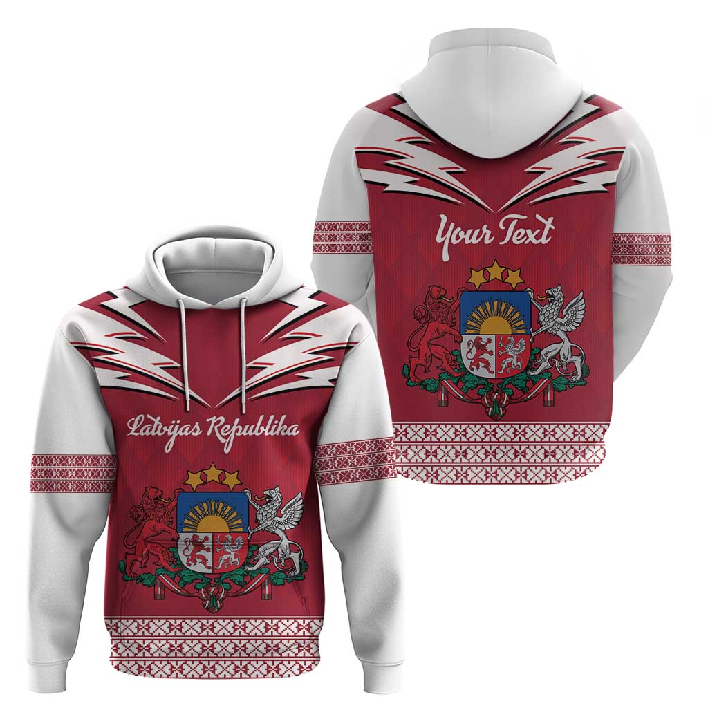 Personalized Latvia Hoodie Latvijas Republika Folk Pattern LT18