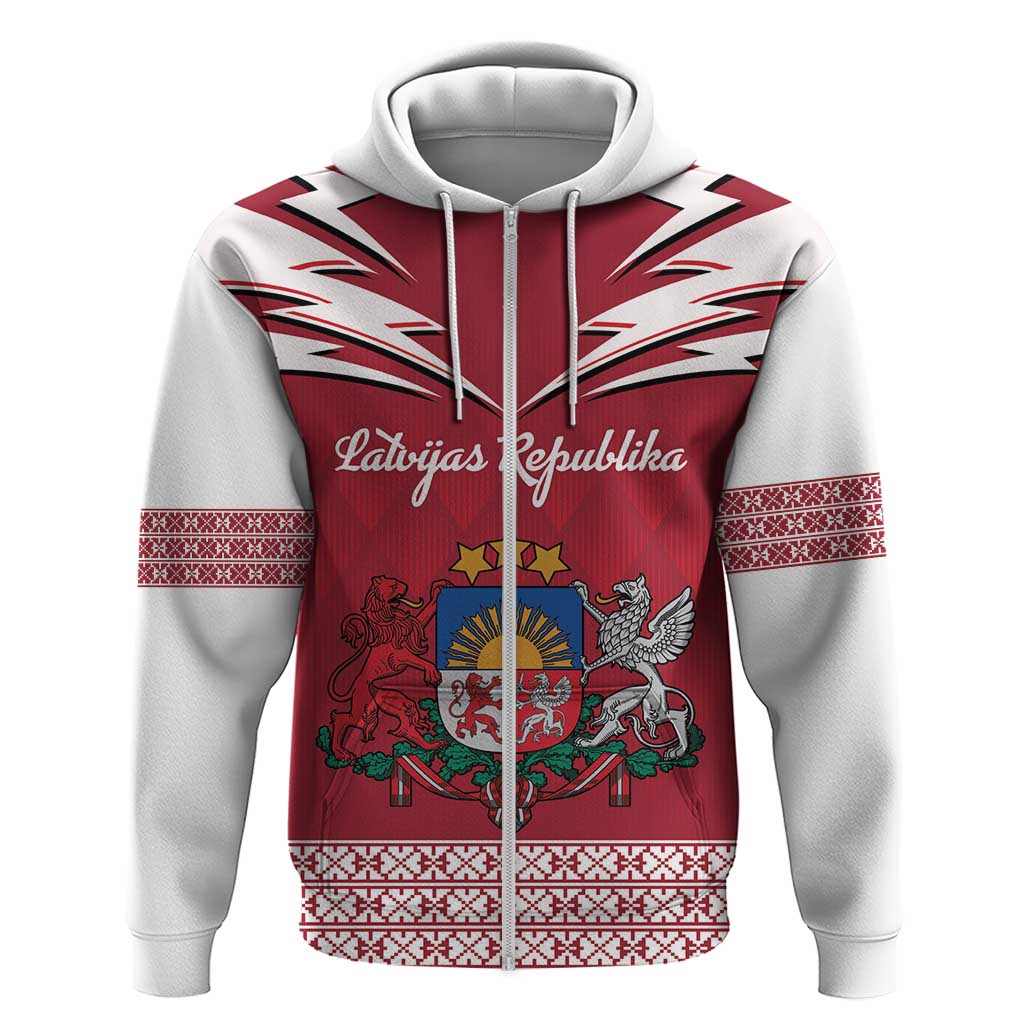 Personalized Latvia Hoodie Latvijas Republika Folk Pattern LT18