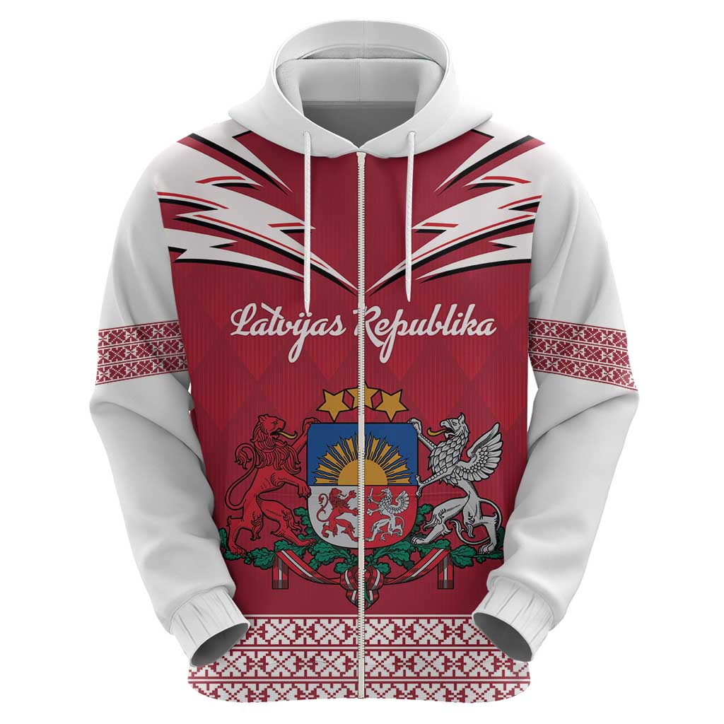 Personalized Latvia Hoodie Latvijas Republika Folk Pattern LT18