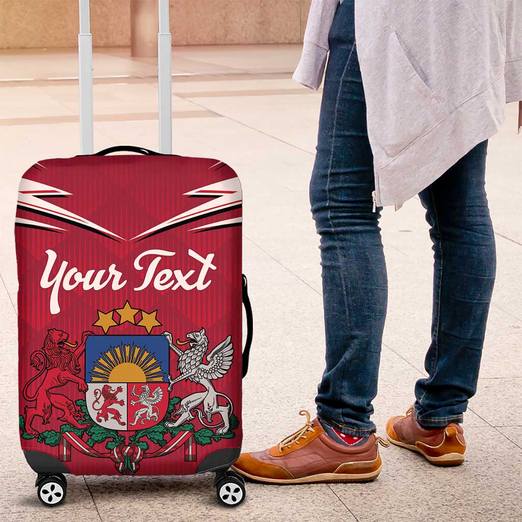 Personalized Latvia Luggage Cover Latvijas Republika Folk Pattern LT18