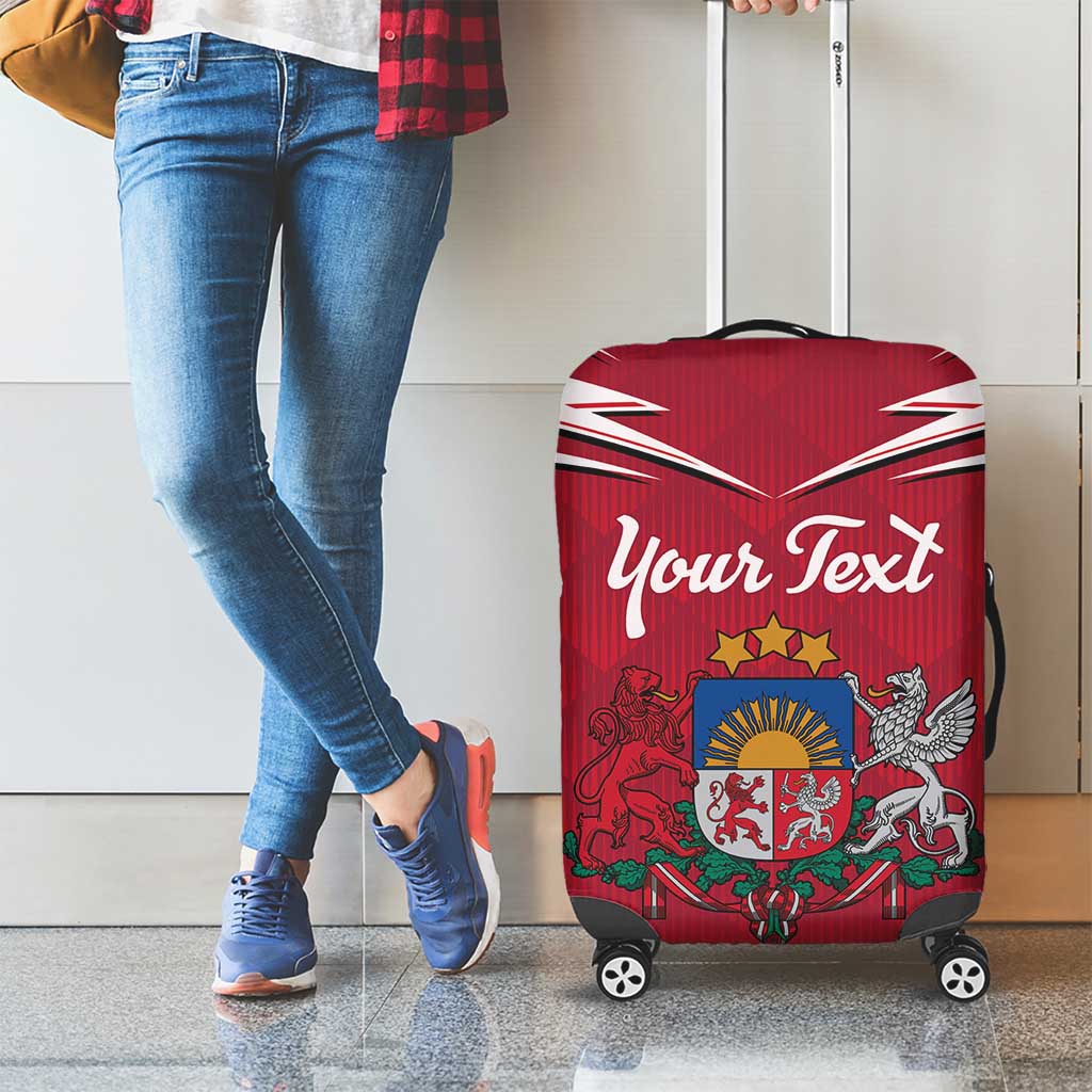 Personalized Latvia Luggage Cover Latvijas Republika Folk Pattern LT18