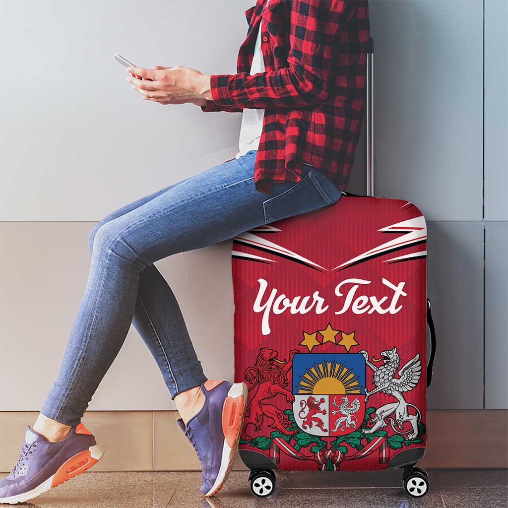 Personalized Latvia Luggage Cover Latvijas Republika Folk Pattern LT18