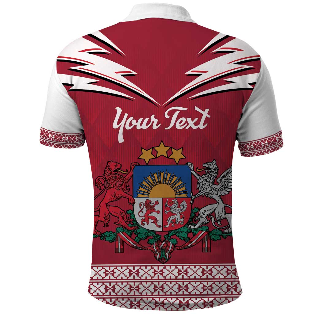 Personalized Latvia Polo Shirt Latvijas Republika Folk Pattern LT18