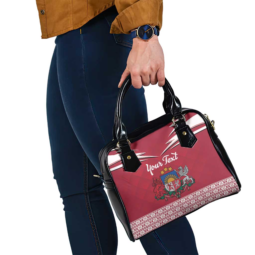 Personalized Latvia Shoulder Handbag Latvijas Republika Folk Pattern LT18