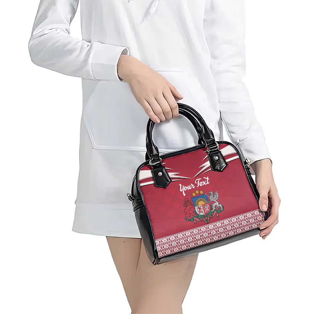 Personalized Latvia Shoulder Handbag Latvijas Republika Folk Pattern LT18