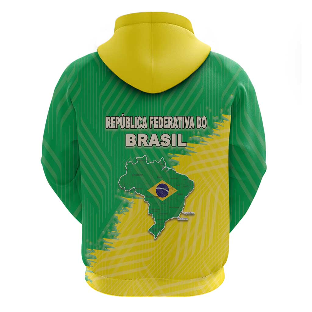 Brazil Coat Of Arms Hoodie With Flag Style LT18