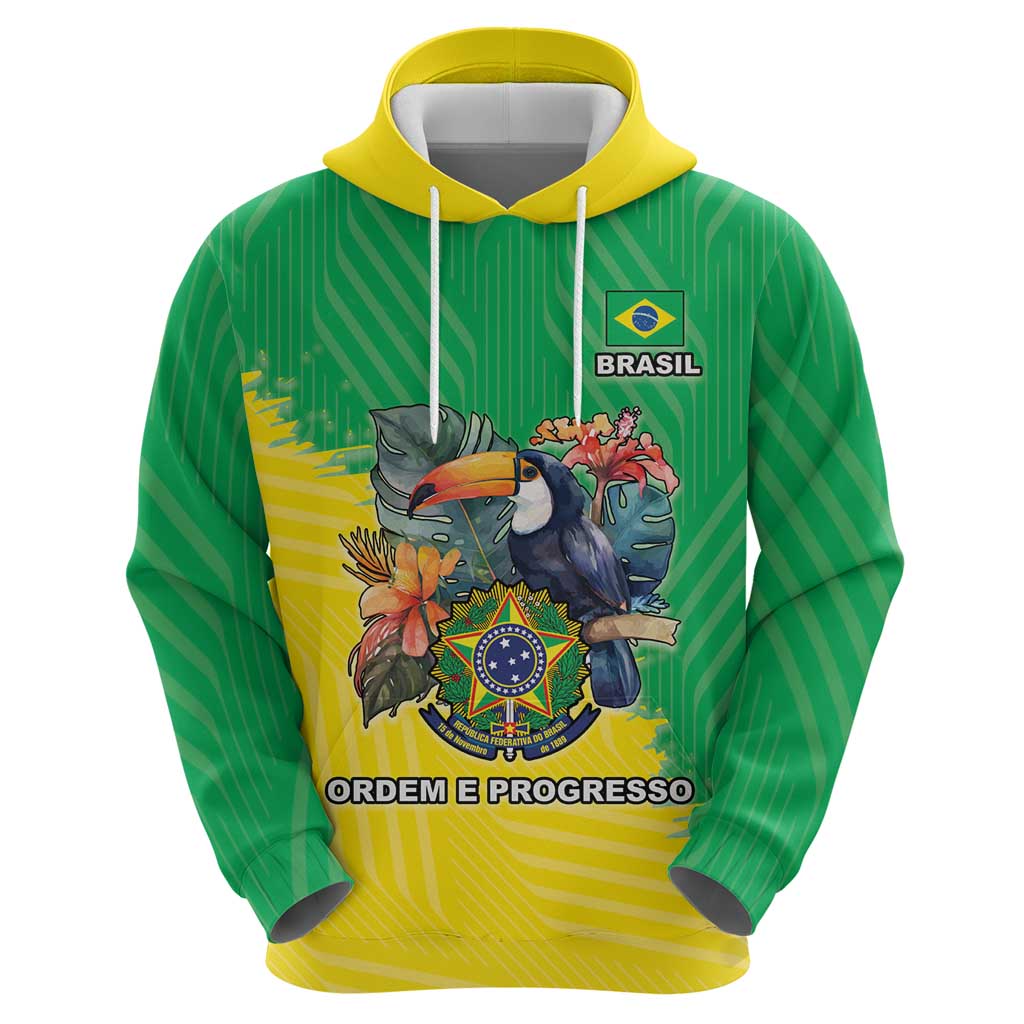 Brazil Coat Of Arms Hoodie With Flag Style LT18