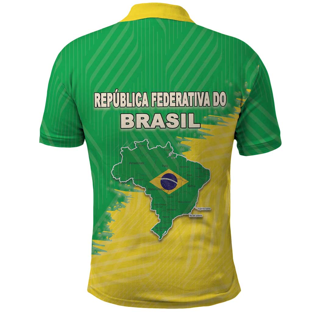 Brazil Coat Of Arms Polo Shirt With Flag Style LT18