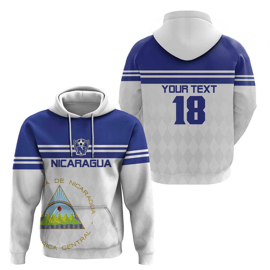 Custom Nicaragua Football Hoodie La Azul y Blanco LT18
