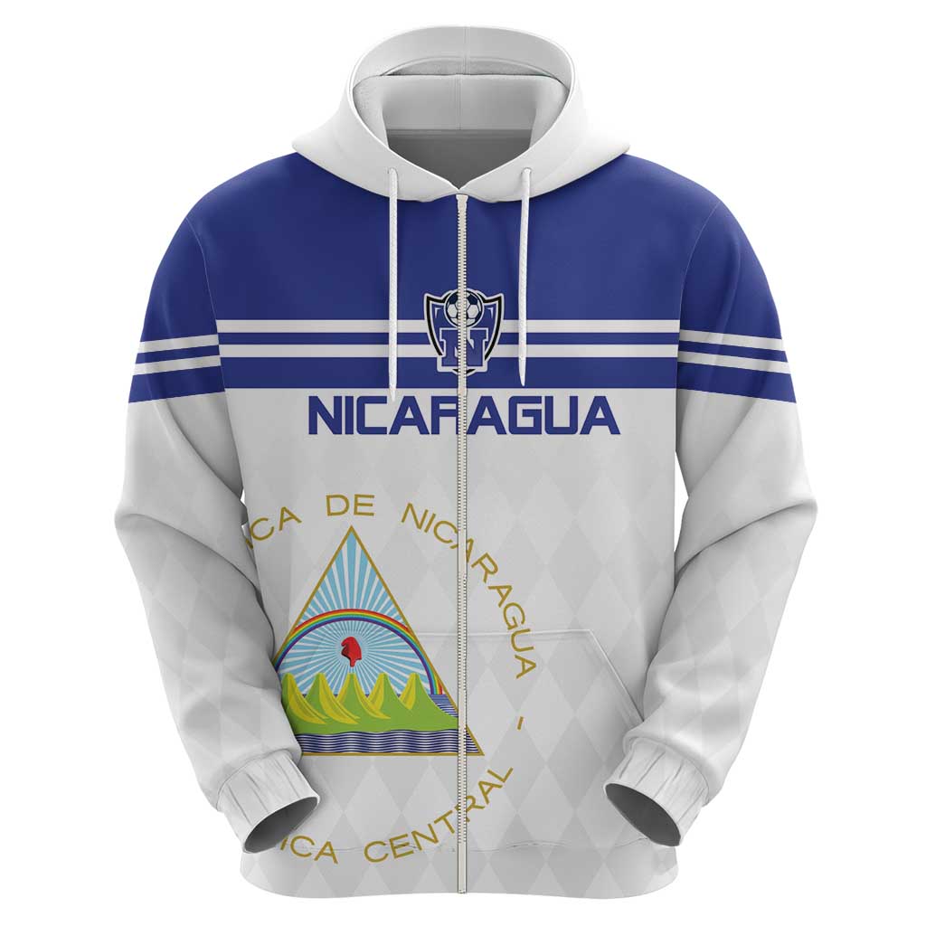 Custom Nicaragua Football Hoodie La Azul y Blanco LT18