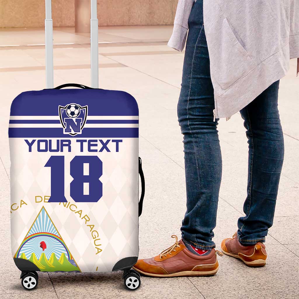Custom Nicaragua Football Luggage Cover La Azul y Blanco LT18