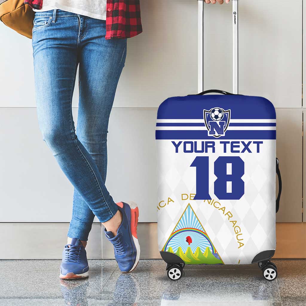 Custom Nicaragua Football Luggage Cover La Azul y Blanco LT18