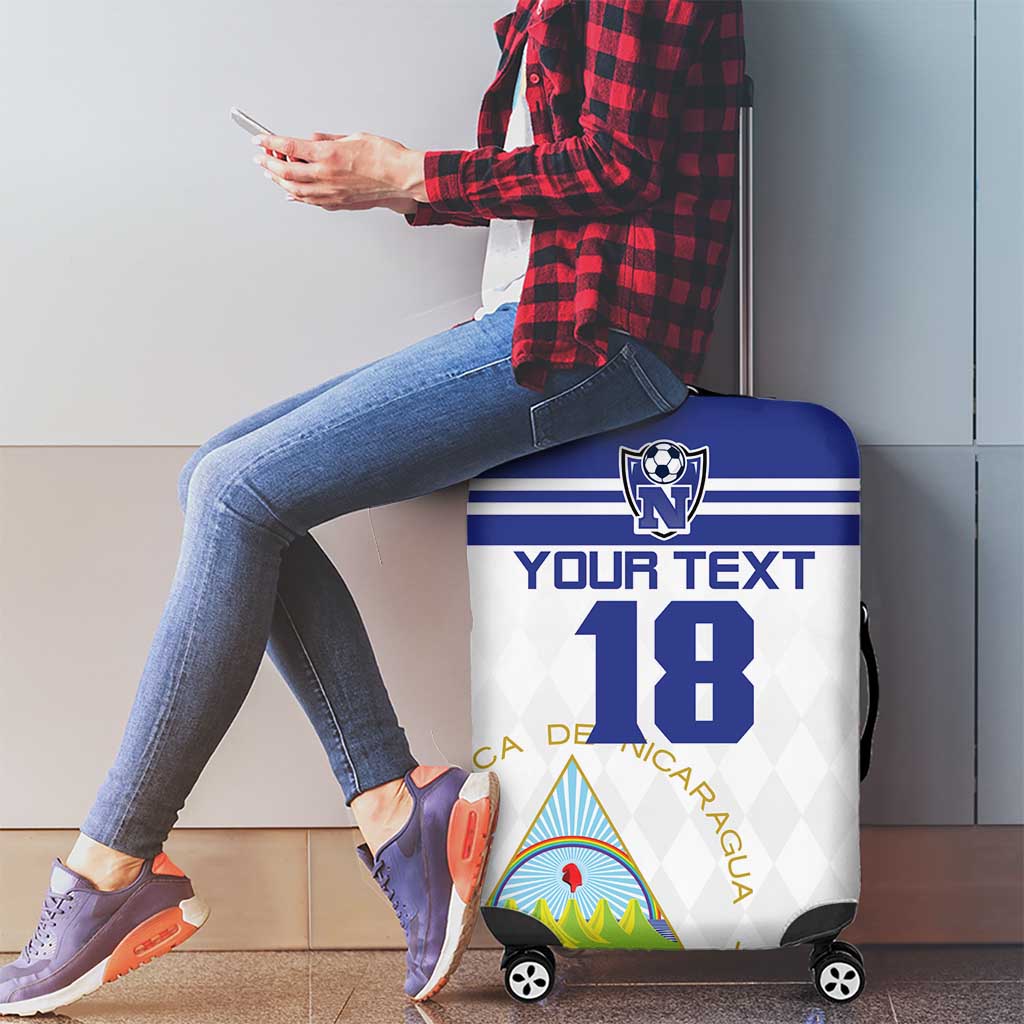 Custom Nicaragua Football Luggage Cover La Azul y Blanco LT18