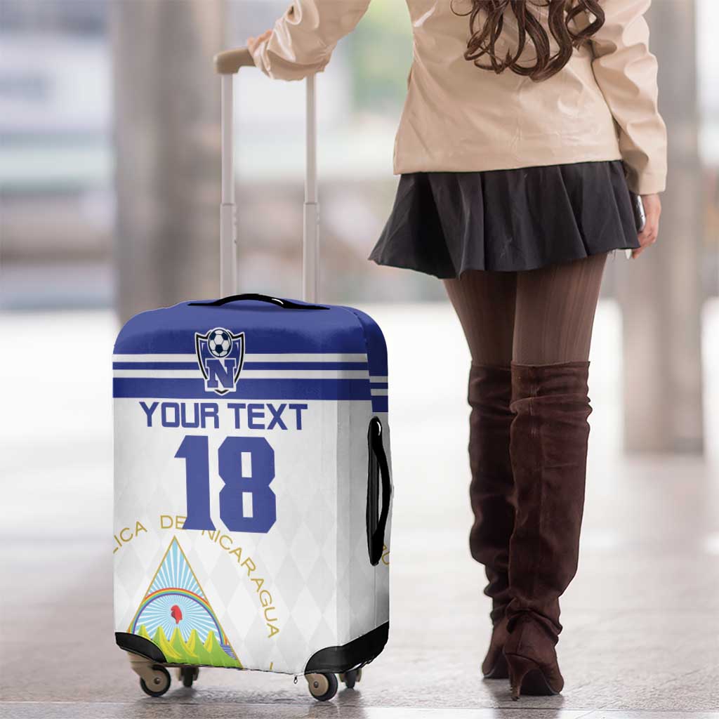 Custom Nicaragua Football Luggage Cover La Azul y Blanco LT18