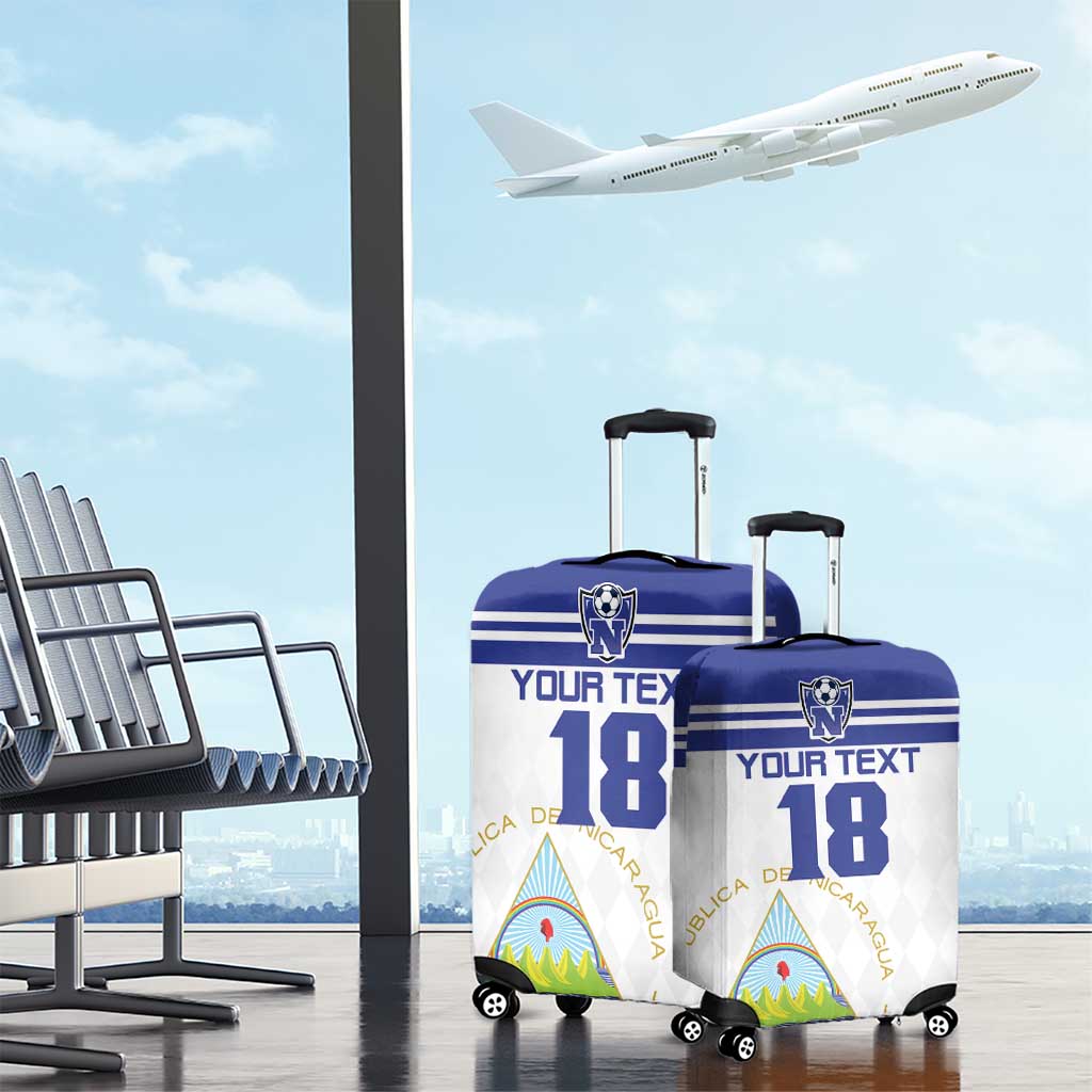 Custom Nicaragua Football Luggage Cover La Azul y Blanco LT18