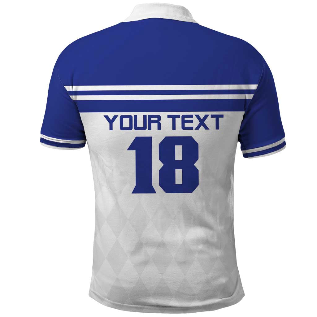 Custom Nicaragua Football Polo Shirt La Azul y Blanco LT18