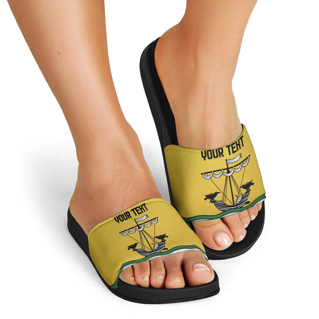 Personalized Lisbon Portugal Slide Sandals Flag Style LT18