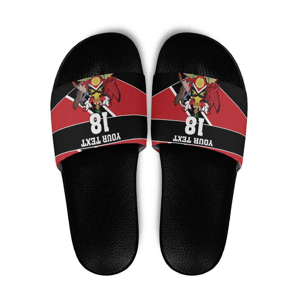 Custom Trinidad and Tobago Slide Sandals Together We Aspire Together We Achieve LT18