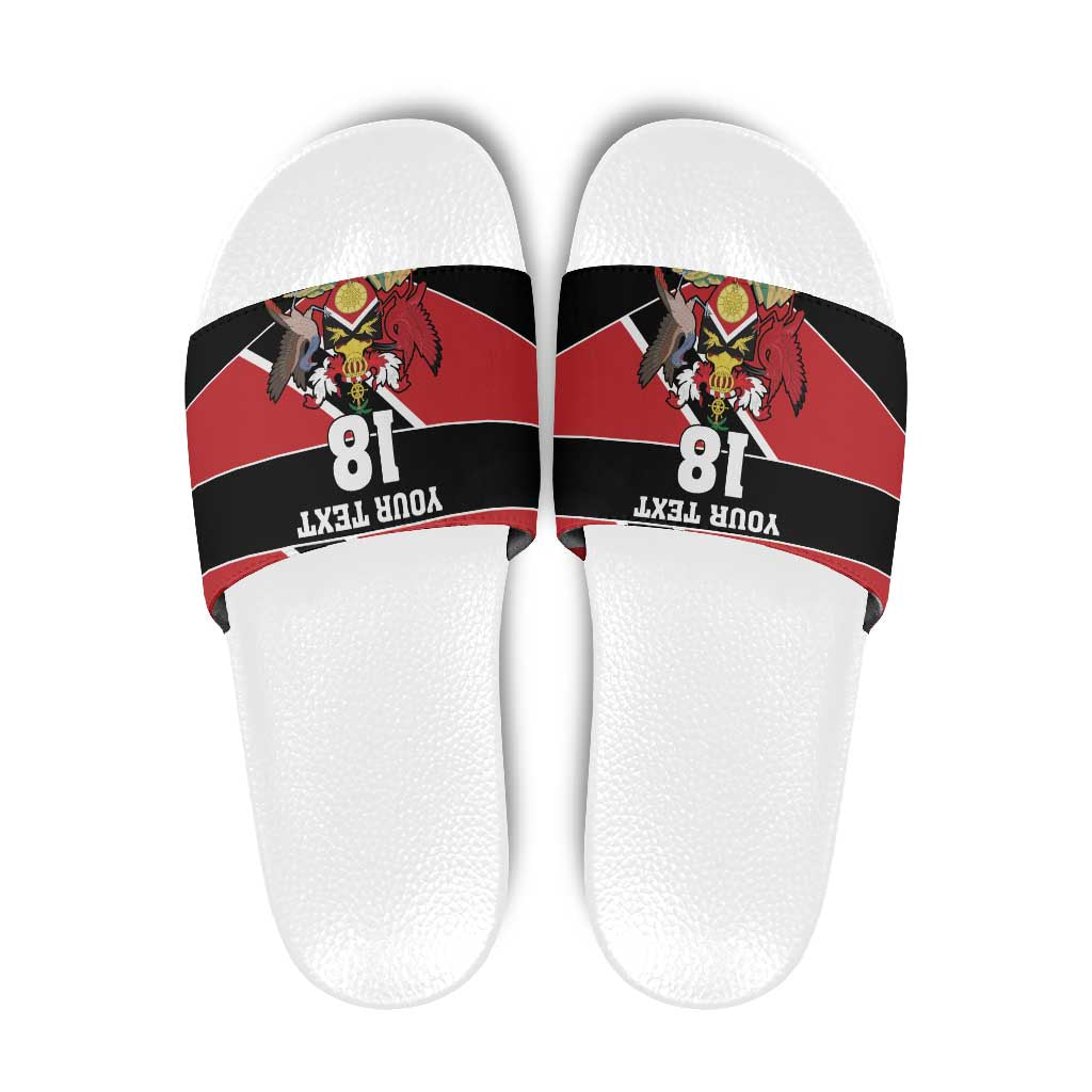 Custom Trinidad and Tobago Slide Sandals Together We Aspire Together We Achieve LT18