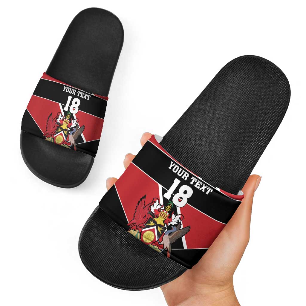 Custom Trinidad and Tobago Slide Sandals Together We Aspire Together We Achieve LT18