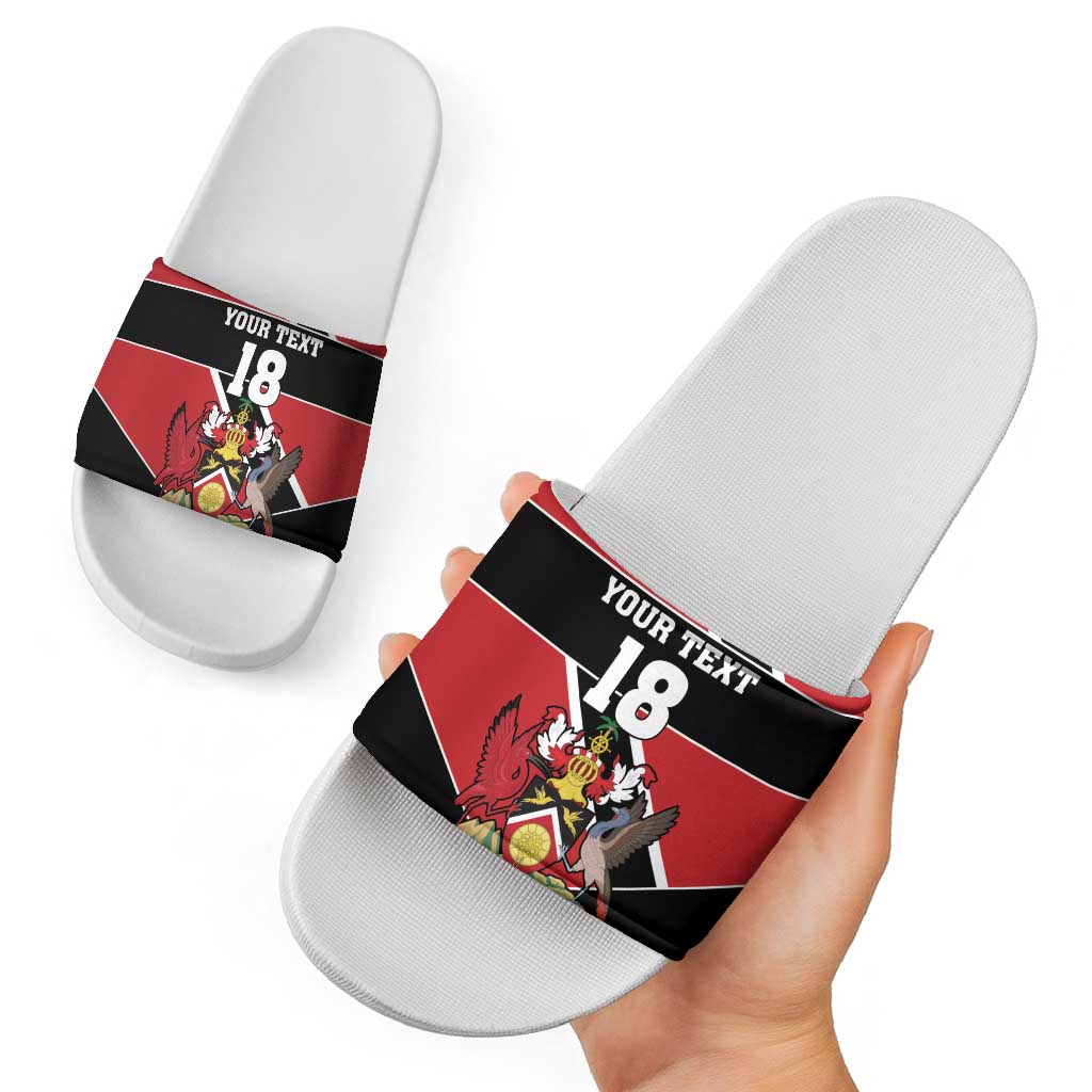 Custom Trinidad and Tobago Slide Sandals Together We Aspire Together We Achieve LT18
