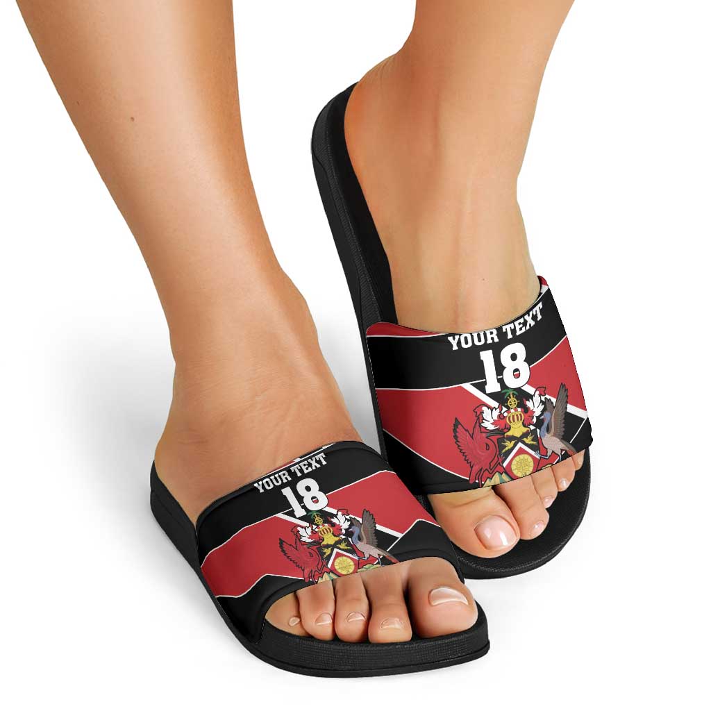 Custom Trinidad and Tobago Slide Sandals Together We Aspire Together We Achieve LT18