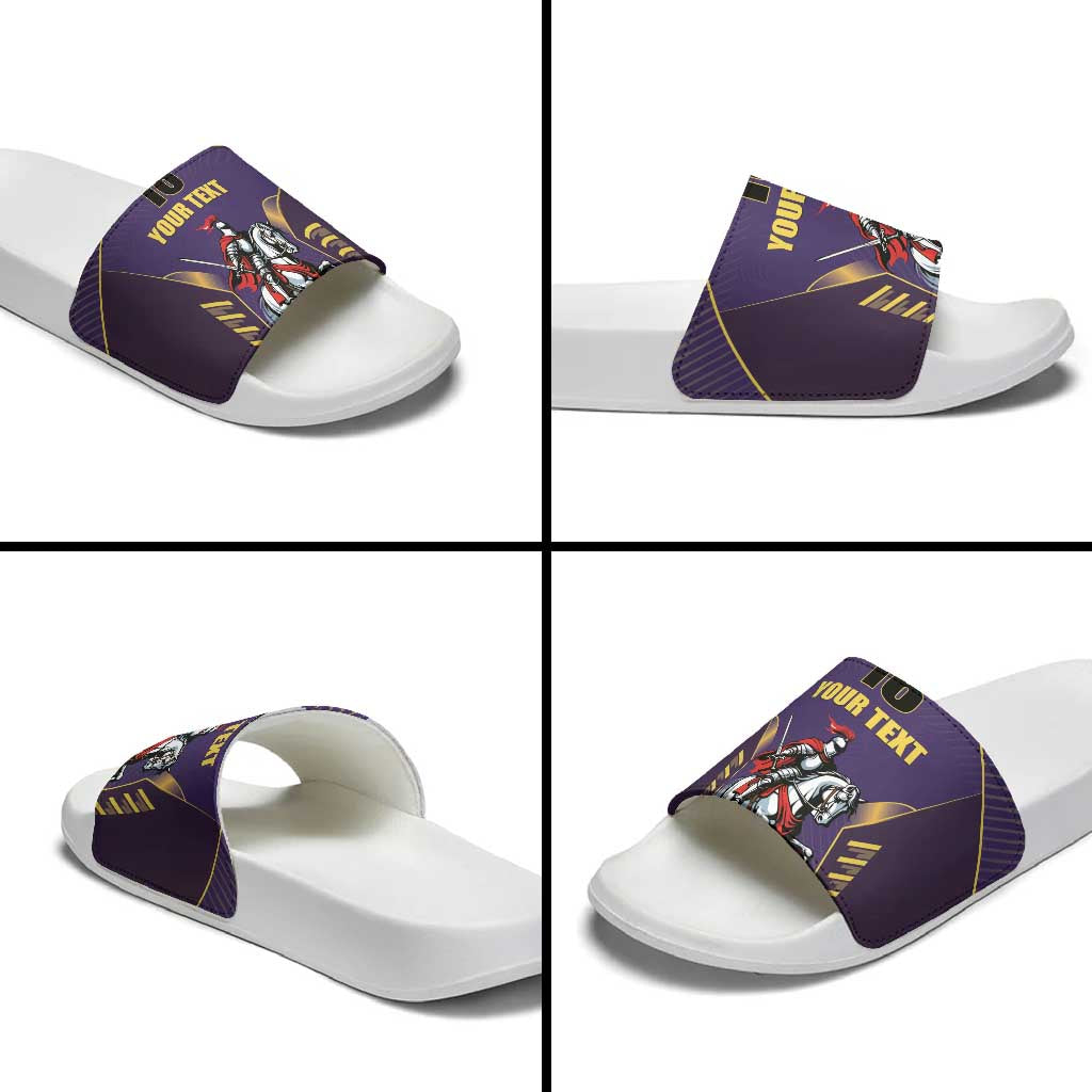 Custom Trinidad and Tobago Cricket Slide Sandals Go Champion Knight Riders LT18